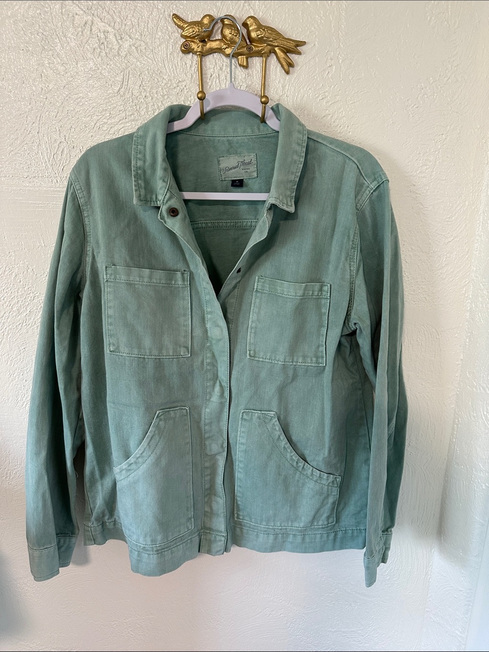 Universal Thread Light Green Denim Utility Jacket Size Medium